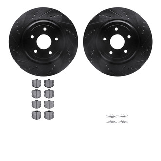 R1 Concepts® - Drilled and Slotted Rear Brake Kit with Optimum OE Pads