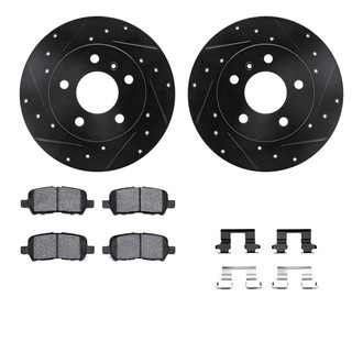 R1 Concepts® - Drilled and Slotted Rear Brake Kit with Optimum OE Pads