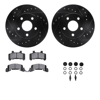 R1 Concepts® - Drilled and Slotted Front Brake Kit with Optimum OE Pads