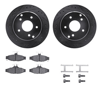 R1 Concepts® - Drilled and Slotted Rear Brake Kit with Optimum OE Pads