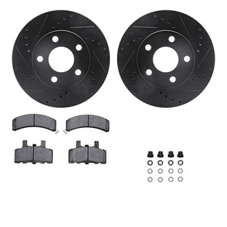 R1 Concepts® - Drilled and Slotted Front Brake Kit with Optimum OE Pads