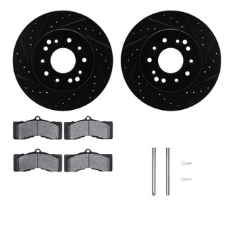 R1 Concepts® - Drilled and Slotted Rear Brake Kit with Optimum OE Pads