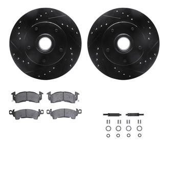 R1 Concepts® - Drilled and Slotted Front Brake Kit with Optimum OE Pads