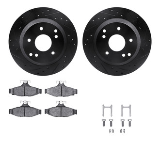 R1 Concepts® - Drilled and Slotted Rear Brake Kit with Optimum OE Pads