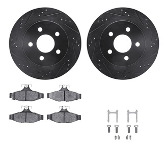 R1 Concepts® - Drilled and Slotted Rear Brake Kit with Optimum OE Pads