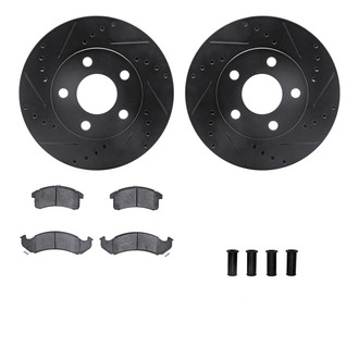 R1 Concepts® - Drilled and Slotted Front Brake Kit with Optimum OE Pads