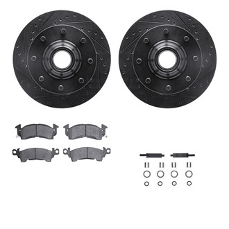 R1 Concepts® - Drilled and Slotted Front Brake Kit with Optimum OE Pads