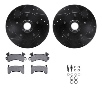 R1 Concepts® - Drilled and Slotted Front Brake Kit with Optimum OE Pads