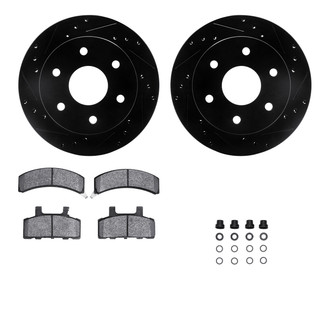 R1 Concepts® - Drilled and Slotted Front Brake Kit with Optimum OE Pads