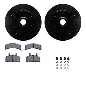 R1 Concepts® - Drilled and Slotted Front Brake Kit with Optimum OE Pads