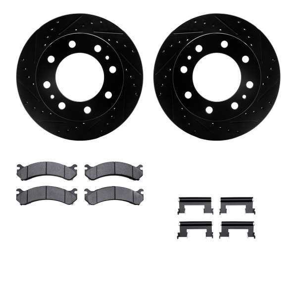  R1 Concepts® - Drilled and Slotted Front Brake Kit with Optimum OE Pads