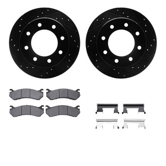 R1 Concepts® - Drilled and Slotted Rear Brake Kit with Optimum OE Pads