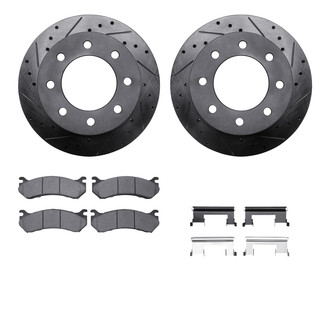 R1 Concepts® - Drilled and Slotted Rear Brake Kit with Optimum OE Pads