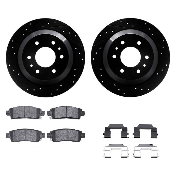  R1 Concepts® - Drilled and Slotted Rear Brake Kit with 5000 OE Pads