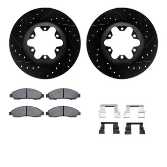 R1 Concepts® - Drilled and Slotted Front Brake Kit with Optimum OE Pads