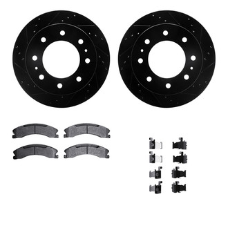 R1 Concepts® - Drilled and Slotted Rear Brake Kit with Optimum OE Pads