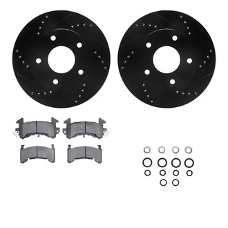 R1 Concepts® - Drilled and Slotted Rear Brake Kit with Optimum OE Pads