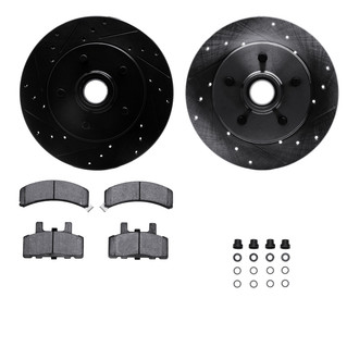 R1 Concepts® - Drilled and Slotted Front Brake Kit with Optimum OE Pads