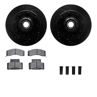 R1 Concepts® - Drilled and Slotted Front Brake Kit with Optimum OE Pads