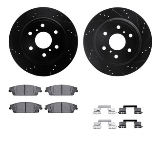 R1 Concepts® - Drilled and Slotted Rear Brake Kit with Optimum OE Pads