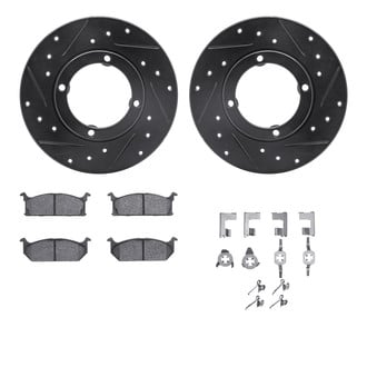 R1 Concepts® - Drilled and Slotted Front Brake Kit with Optimum OE Pads