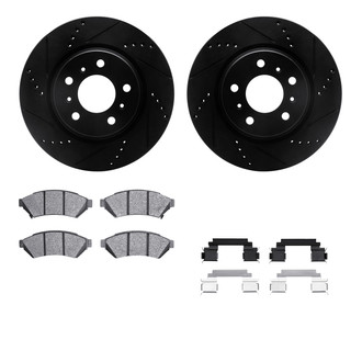 R1 Concepts® - Drilled and Slotted Front Brake Kit with Optimum OE Pads