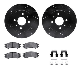 R1 Concepts® - Drilled and Slotted Front Brake Kit with Optimum OE Pads