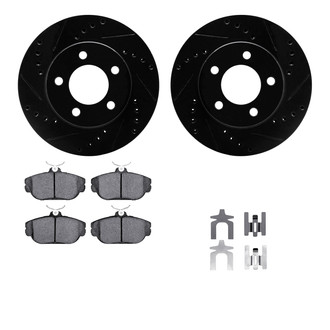 R1 Concepts® - Drilled and Slotted Front Brake Kit with Optimum OE Pads