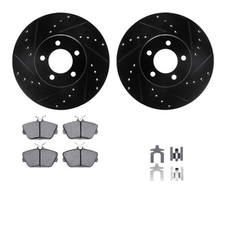 R1 Concepts® - Drilled and Slotted Front Brake Kit with Optimum OE Pads