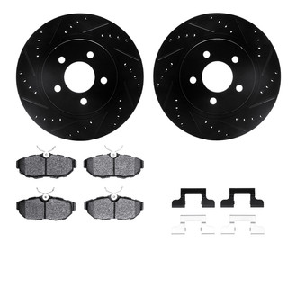 R1 Concepts® - Drilled and Slotted Rear Brake Kit with Optimum OE Pads