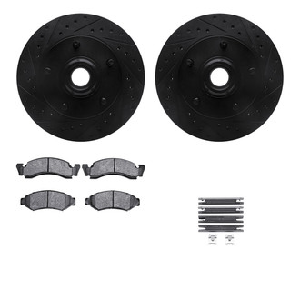 R1 Concepts® - Drilled and Slotted Front Brake Kit with Optimum OE Pads