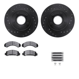 R1 Concepts® - Drilled and Slotted Front Brake Kit with Optimum OE Pads