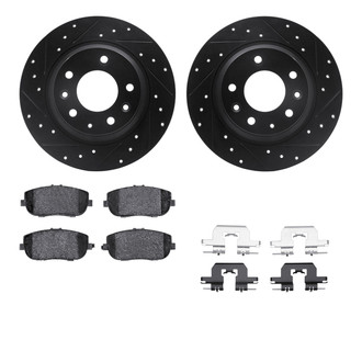R1 Concepts® - Drilled and Slotted Rear Brake Kit with Optimum OE Pads