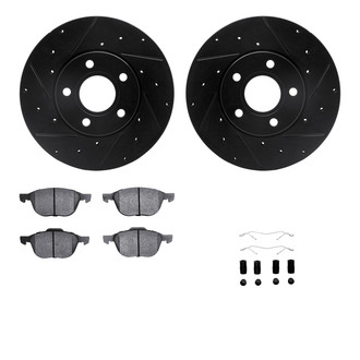 R1 Concepts® - Drilled and Slotted Front Brake Kit with Optimum OE Pads