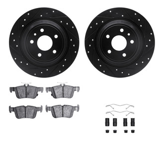 R1 Concepts® - Drilled and Slotted Rear Brake Kit with Optimum OE Pads