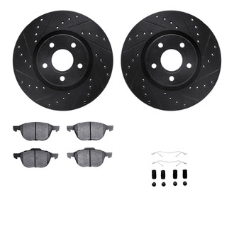 R1 Concepts® - Drilled and Slotted Front Brake Kit with Optimum OE Pads