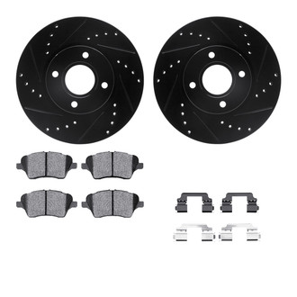 R1 Concepts® - Drilled and Slotted Front Brake Kit with Optimum OE Pads