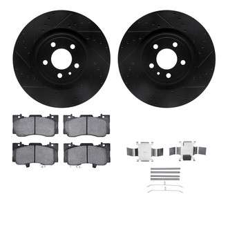 R1 Concepts® - Drilled and Slotted Front Brake Kit with Optimum OE Pads