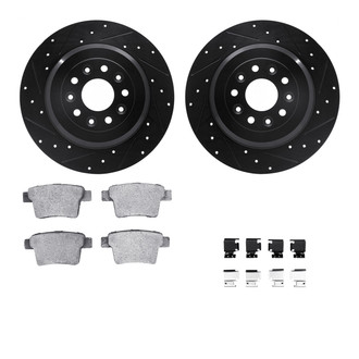 R1 Concepts® - Drilled and Slotted Rear Brake Kit with Optimum OE Pads