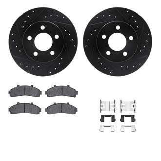 R1 Concepts® - Drilled and Slotted Front Brake Kit with Optimum OE Pads
