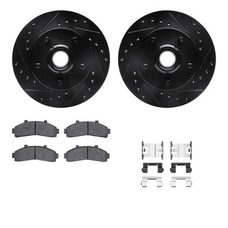 R1 Concepts® - Drilled and Slotted Front Brake Kit with Optimum OE Pads