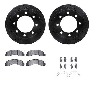R1 Concepts® - Drilled and Slotted Front Brake Kit with Optimum OE Pads