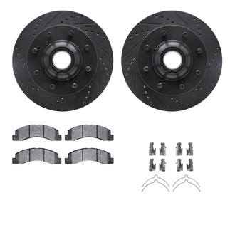R1 Concepts® - Drilled and Slotted Front Brake Kit with Optimum OE Pads