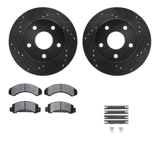 R1 Concepts® - Drilled and Slotted Front Brake Kit with Optimum OE Pads