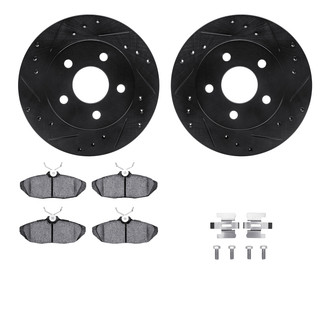R1 Concepts® - Drilled and Slotted Rear Brake Kit with Optimum OE Pads