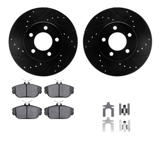 R1 Concepts® - Drilled and Slotted Front Brake Kit with Optimum OE Pads