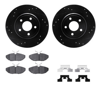 R1 Concepts® - Drilled and Slotted Rear Brake Kit with Optimum OE Pads
