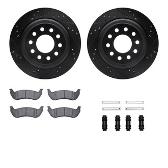 R1 Concepts® - Drilled and Slotted Rear Brake Kit with Optimum OE Pads