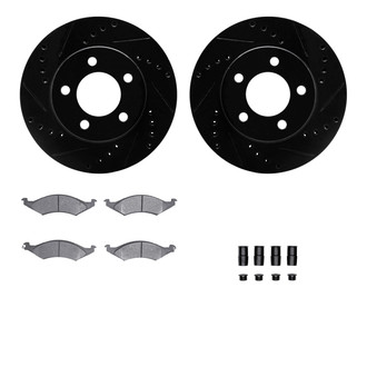 R1 Concepts® - Drilled and Slotted Front Brake Kit with Optimum OE Pads
