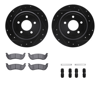 R1 Concepts® - Drilled and Slotted Rear Brake Kit with Optimum OE Pads